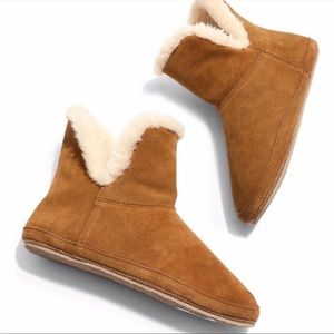Madewell Sherpa Slipper Bootie in Suede